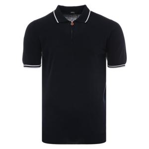 25SS UMK0458 NAVY 키톤 니트 하프 집업 폴로 반팔티