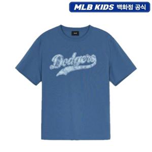 [MLB키즈]모노그램 데님 컬시브 아트웍 티셔츠 (7ATSM0753)