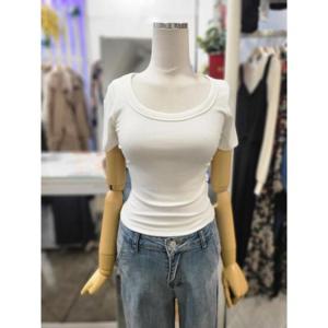 밸리걸 세이브존01 무지 슬림 반팔 크롭 티셔츠 226100