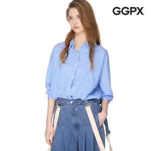 [지지피엑스]백 리본 스트라이프 루즈핏 셔츠 (GP3SH055F)