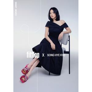 [핏플랍](송혜교착용)[F-모드] 쥬얼 레더 크로스 여성 슬라이드 (레드) (FFSO5E138)