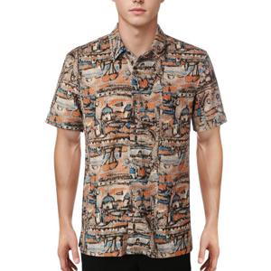 롯데광복 레드옥스 2025 S/S 캐주얼 여름 나염 반팔 남방셔츠 R252SH156OR-GB