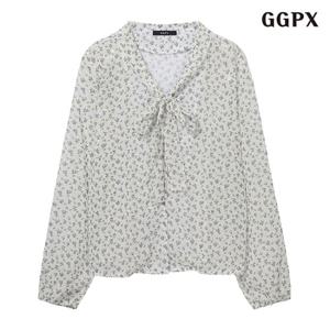 [지지피엑스]플라워 타이넥 블라우스 (GPBBA023D)
