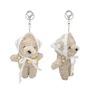 Lace Kerchief Bear Keyring - Light Beige [N25SMAC002]