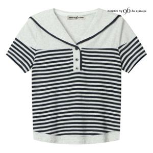 나인식스뉴욕  세라 카라 스트라이프 티셔츠 (NP5TS023M0)