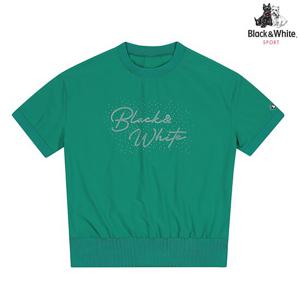 [블랙앤화이트]여성 라글란 반팔 우븐 티셔츠 9455LZSP_GREEN
