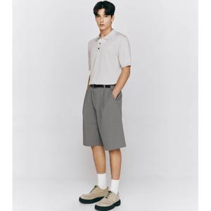 [지오다노]남 린넨 루즈핏 플리츠 버뮤다 쇼츠 반바지 105501