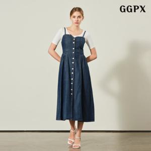 [지지피엑스]스모크 뒷밴딩 데님 뷔스티에 원피스 (GPBOW018D)