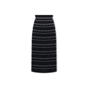 Alexander McQueen 하이웨이스트 골지 니트 미디 스커트 758550Q1A6P 1104 TP942665984