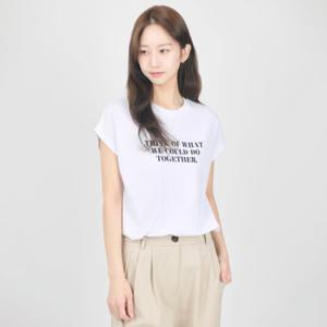 [코데즈컴바인]돌먼 크랍소매 레터티셔츠 (CKB-TS307W4)