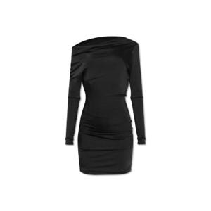 Alexander McQueen 오프 숄더 드레이프 미니 드레스 794539QLADO 1000 TP943225043