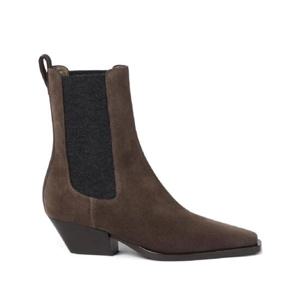 25 SS Brunello Cucinelli 모닐리 체인 레더 부츠 50mm MZSFC3080C7284 TP439277791