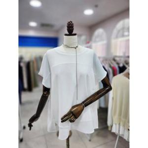 스테파니 세이브존08 이중 쉬폰 배색 블라우스 A25SH5218