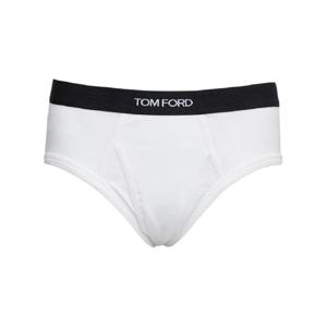 TOM FORD 화이트 로고 브리프 코튼 맨 소재 T4LC11040100