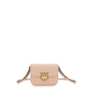PINKO 앞면에 러브버드 플라크가 있는 & 39 러브 박스& 39  핑크 크로스바디 백 (여성용 가죽) 104297A26LO81Q