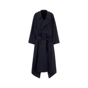 BALENCIAGA Navy blue cotton oversize trench coat 839119TSP13 4100