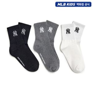 [MLB키즈] JD 베이직 로고 중목 양말 3번들 7ASOB145N