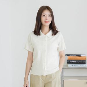 엄마옷 마담4060 링클 클래식 무드 카라반팔블라우스-ZBL2507005-