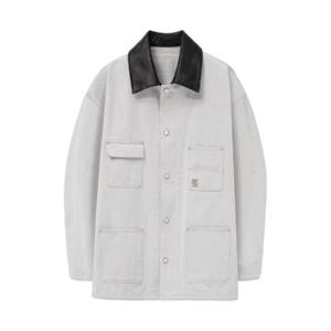 우영미 레더 칼라 데님 코트 화이트   25SS W251HC02948W