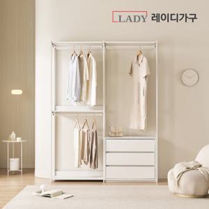 레이디가구 에어랙 철제 드레스룸 시스템옷장 1600 서랍형