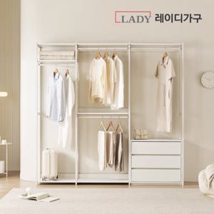 레이디가구 에어랙 철제 드레스룸 시스템옷장 2200 서랍형
