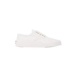 Maison Kitsune 스니커즈 화이트 캔버스 레이스업 로우탑 스니커즈 221389F128001