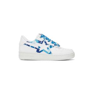 BAPE 스니커즈 화이트   블루 스타 아이콘 ABC 카모 스니커즈 241546F128012