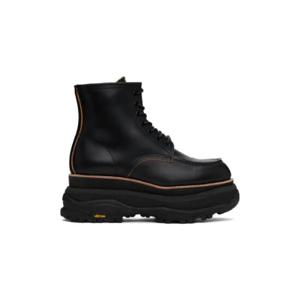 사카이 부츠 블랙 가죽 부츠 241445M255000