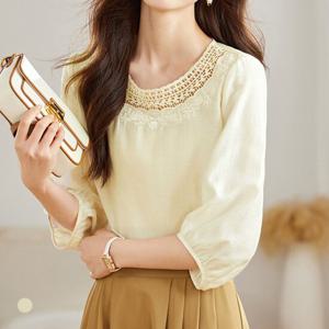클라셰 벌룬슬리브디테일블라우스_B5M0918