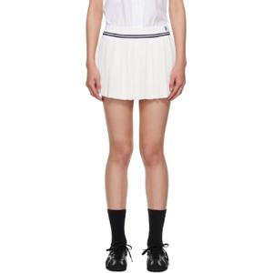 25 SS 스포티앤리치 여성 화이트 SRC 로고 아비게일 미니 스커트 252446F090005