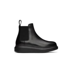 25 SS McQueen 여성 블랙 하이브리드 첼시 부츠 231259F113000