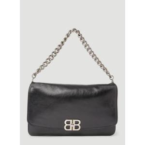 25 SS 발렌시아가 BB 로고 체인 플랩 라지 숄더백 블랙 748488 2AAI4 1000