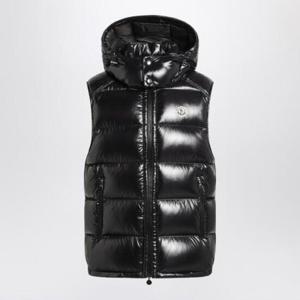 MONCLER Glossy black zip up vest 1A0011668950/R_MONCL-999