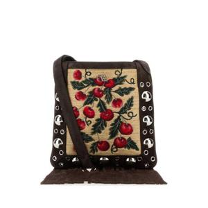 VALENTINO GARAVANI Embroidered raffia and suede small NellcA te crossbody bag 6W0B0R34QYL AYG