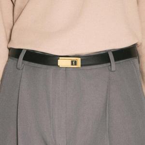 25 SS 생로랑 2 5cm Chariniere 로고 버클 레더 벨트 806631 AAD6C 1000