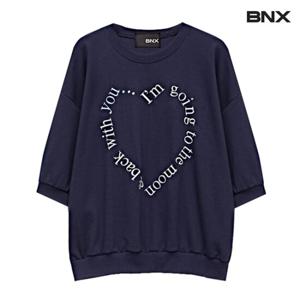 [BNX]하트 자수 반팔 맨투맨 (BU1TS035L0)