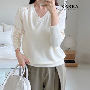 [카라]KARRA 숄더포인트브이넥니트_A4S0184