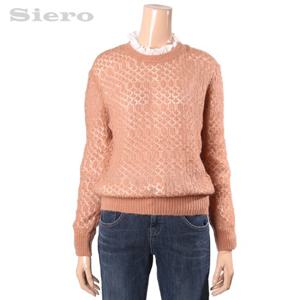 [시에로]플라워 자가드 패턴 니트 SG1KTF253