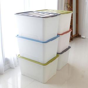 대용량 화이트블럭 수납 정리 리빙박스 110L 4개