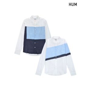 [HUM][HUM]남) 블럭킹 카라 슬럽셔츠(H172H206A)