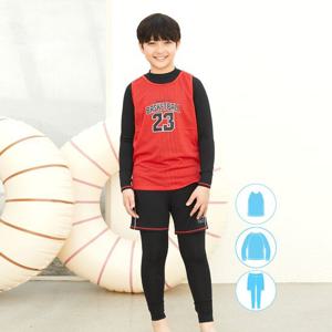 [베이직엘르]베이직엘르 남아동 매쉬 조끼 래쉬가드 워터레깅스 비치반바지 세트 BEB-V702R