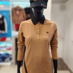 [디즈니골프]SO8LTS103 여성 가을 로고라인 배색 티셔츠