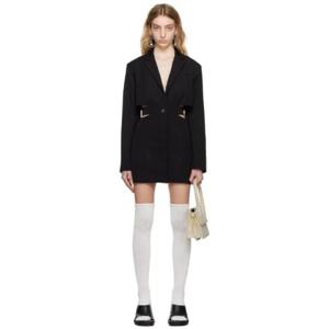 25 SS 쟈크뮈스 여성 블랙 르 파피에 라 로브 바리 미니 드레스 231553F052004