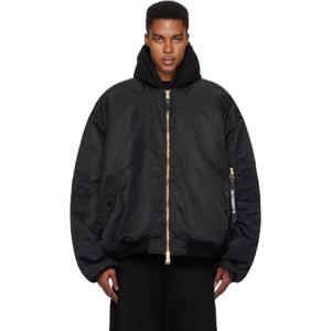 25 SS 베트멍 남성 블랙 리버서블 Alpha Industries 더블 집업 보머 재킷 251669M175002