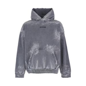 발렌시아가 후드 티셔츠 767877TRVI98499 Grey