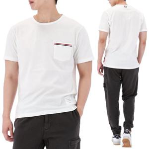 25SS 톰브라운 삼선 포켓 반팔 티셔츠 MJS010A 01454 100