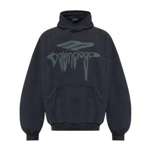 발렌시아가 후드 티셔츠 803265 TRVS91013 Black