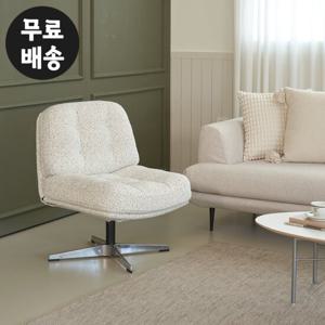 베이글 회전 1인용 소파 패브릭 의자 체어(아이보리)