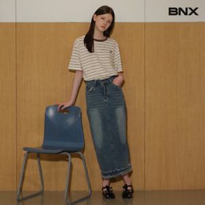 [BNX]워싱 데님 롱 스커트 (BX1SK002L0)