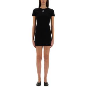 마린세르 블랙 숏 슬리브 코튼 미니 원피스 WDR248A CJER0008BK